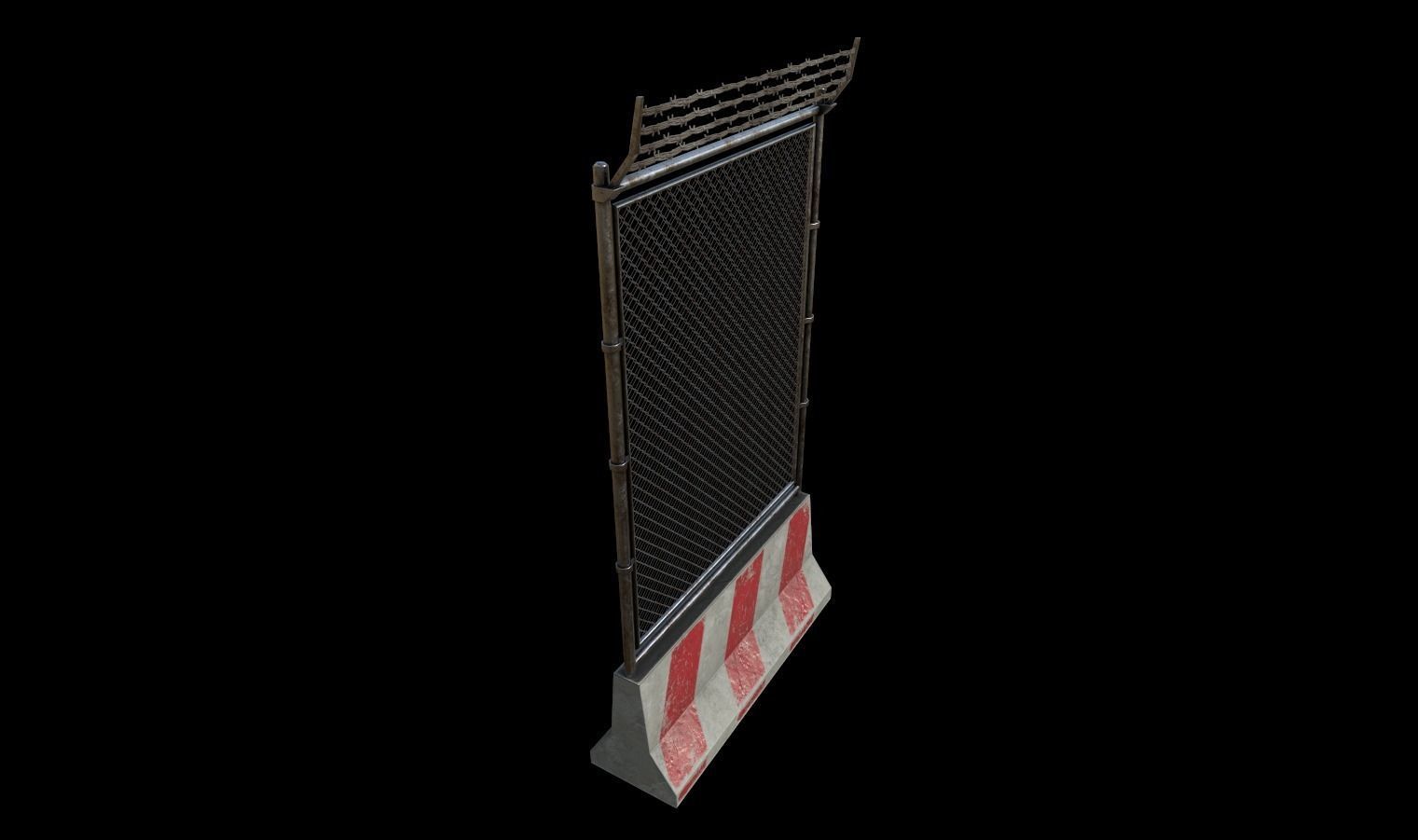 Modular Fence Pack 2 Low-poly 3D model_8