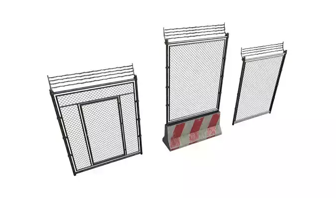 Modular Fence Pack 2 Low-poly 3D model