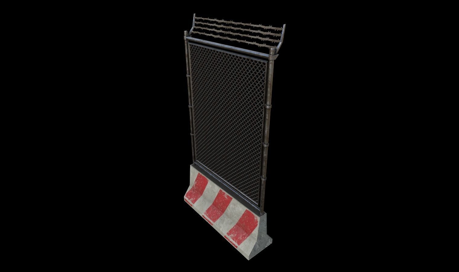Modular Fence Pack 2 Low-poly 3D model_7