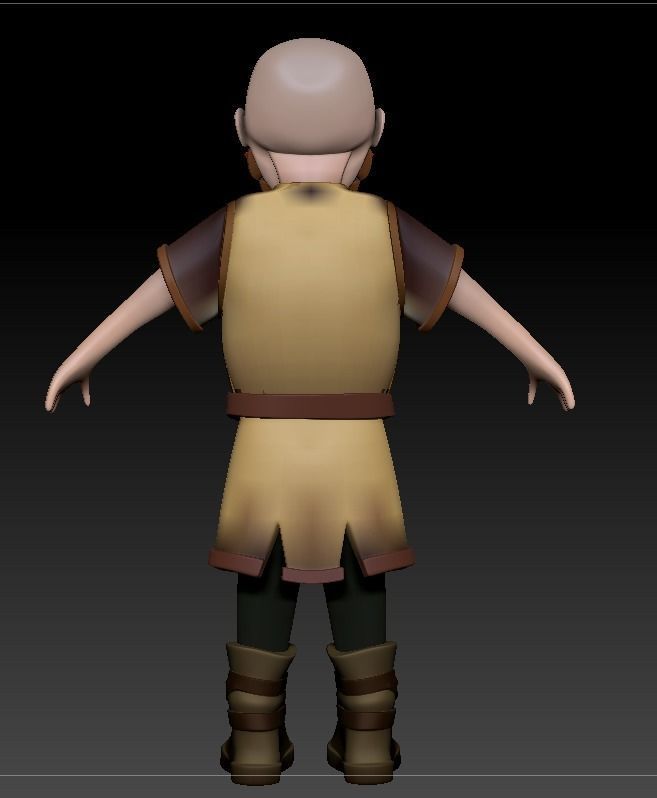 Hashim - Worker or Peasant Mobile Game Ready Model Free low-poly 3D model_2