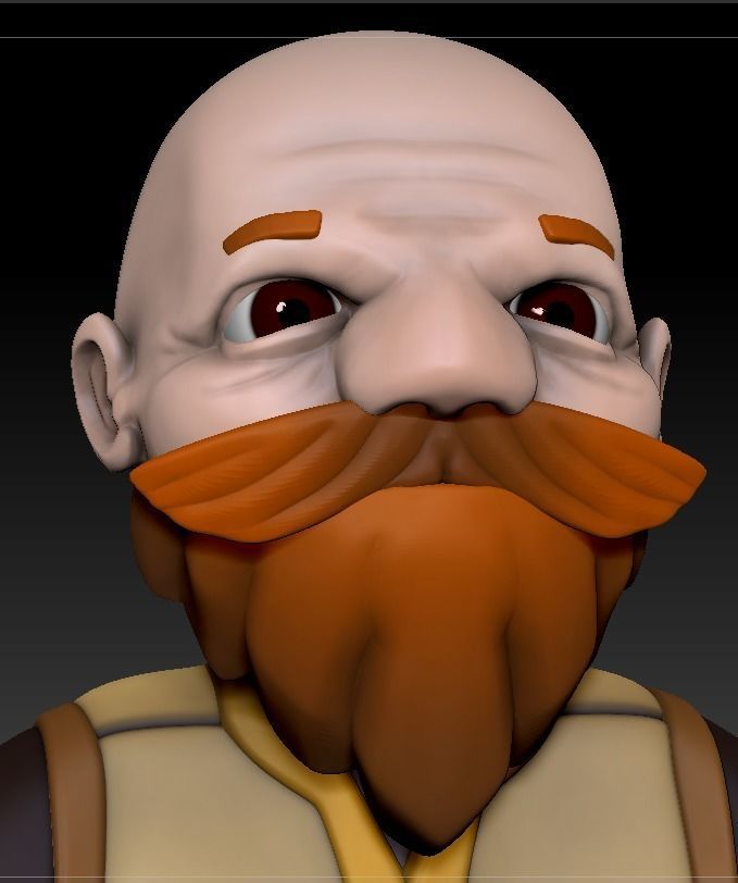 Hashim - Worker or Peasant Mobile Game Ready Model Free low-poly 3D model_5