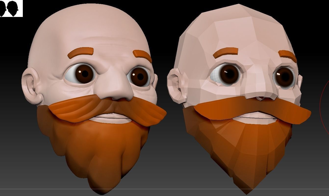 Hashim - Worker or Peasant Mobile Game Ready Model Free low-poly 3D model_7