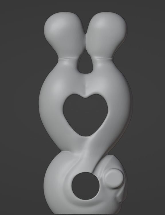 Embracing Love Statue 3D print model_3