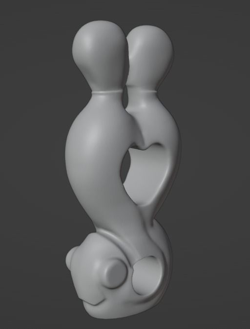 Embracing Love Statue 3D print model_5