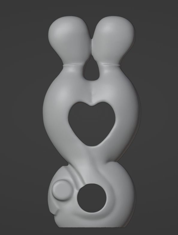 Embracing Love Statue 3D print model_2