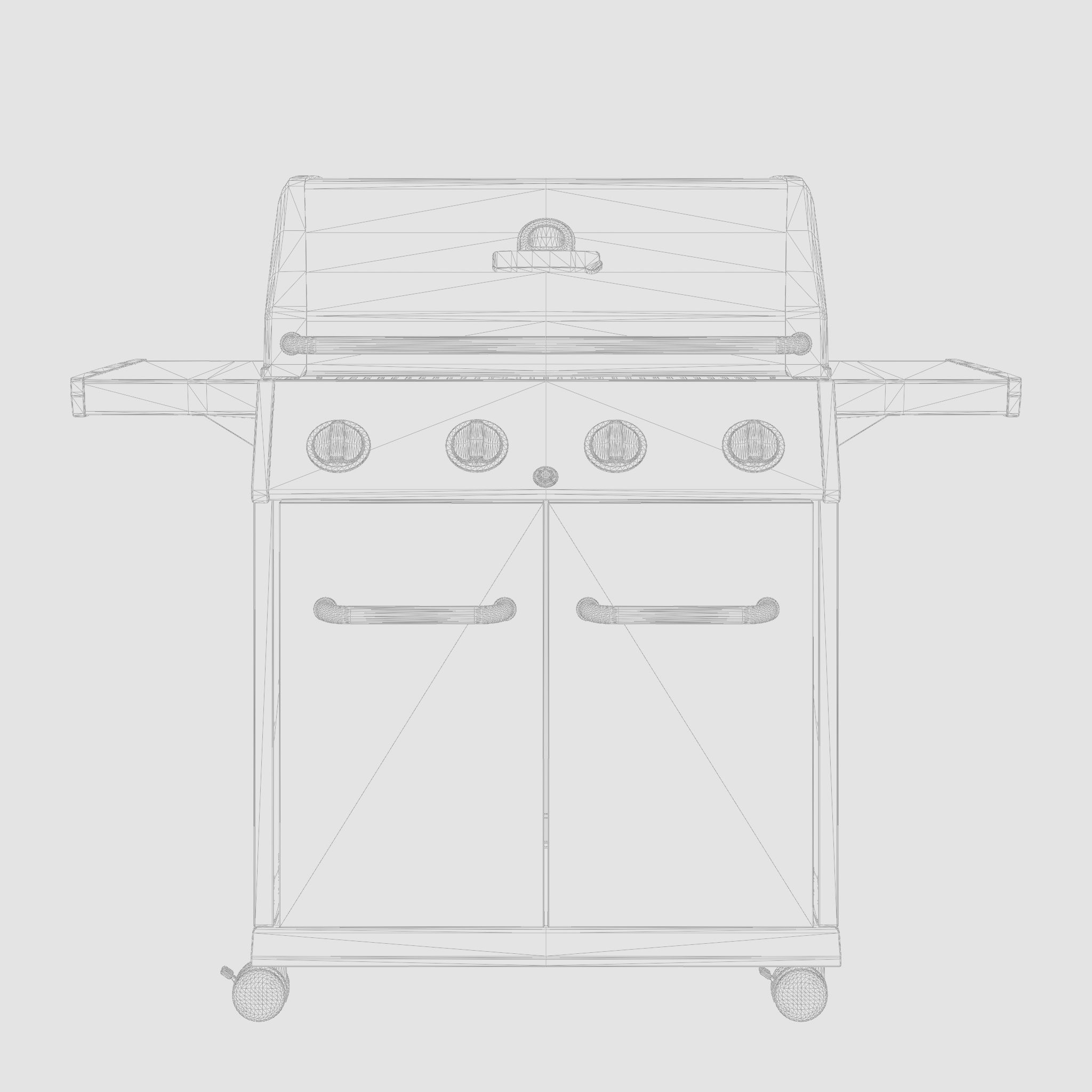 Crown Cabinet Barbecue and Grill 3D Model Low-poly 3D model_7