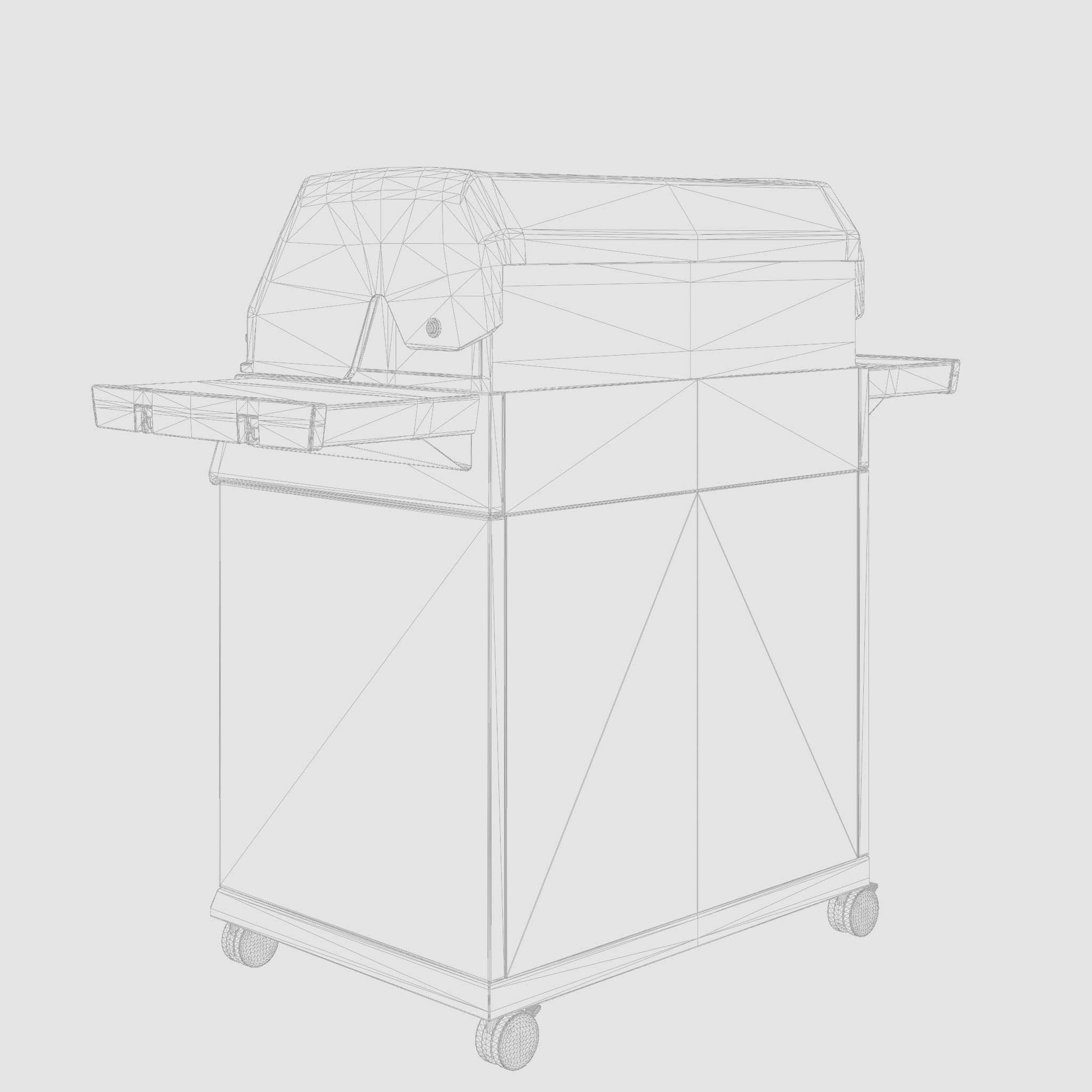 Crown Cabinet Barbecue and Grill 3D Model Low-poly 3D model_5