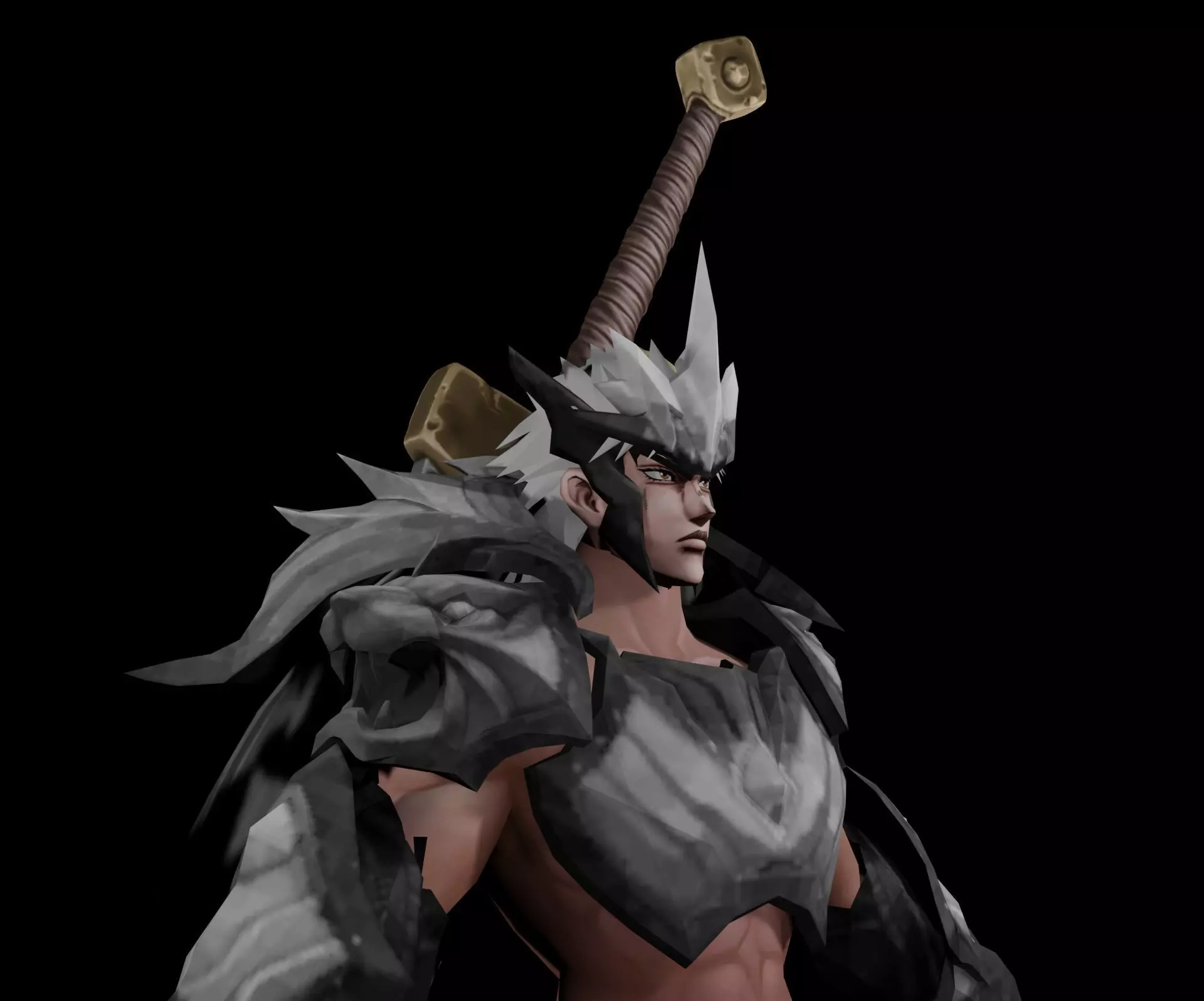 Gloudis character holding sword Low-poly 3D model