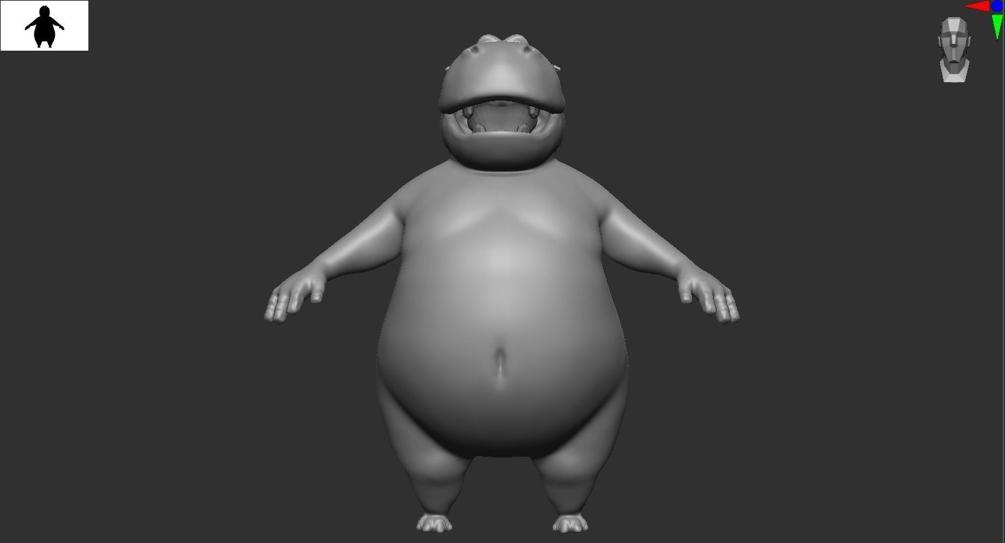 Stylized hippopotamus model Low-poly 3D Low-poly 3D model_4