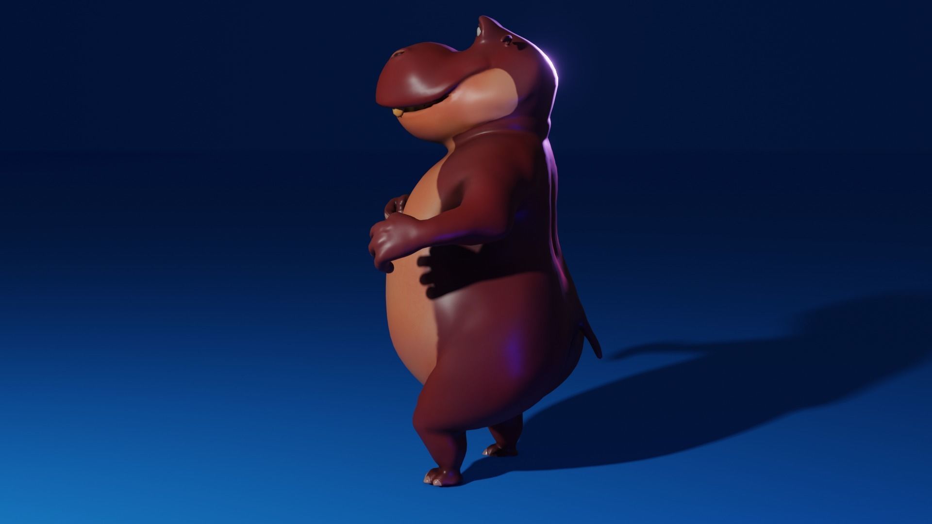 Stylized hippopotamus model Low-poly 3D Low-poly 3D model_3