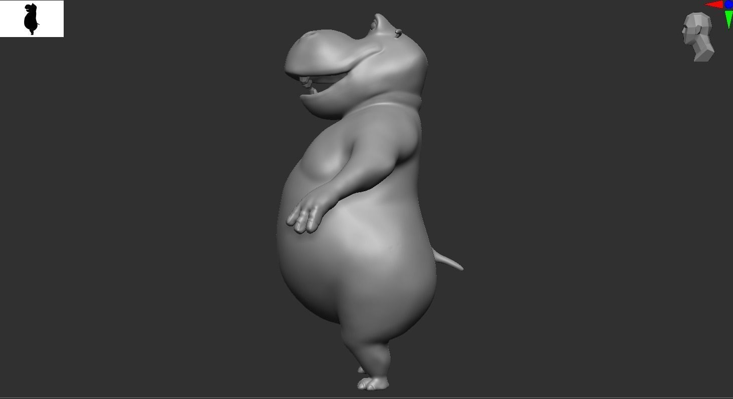 Stylized hippopotamus model Low-poly 3D Low-poly 3D model_5