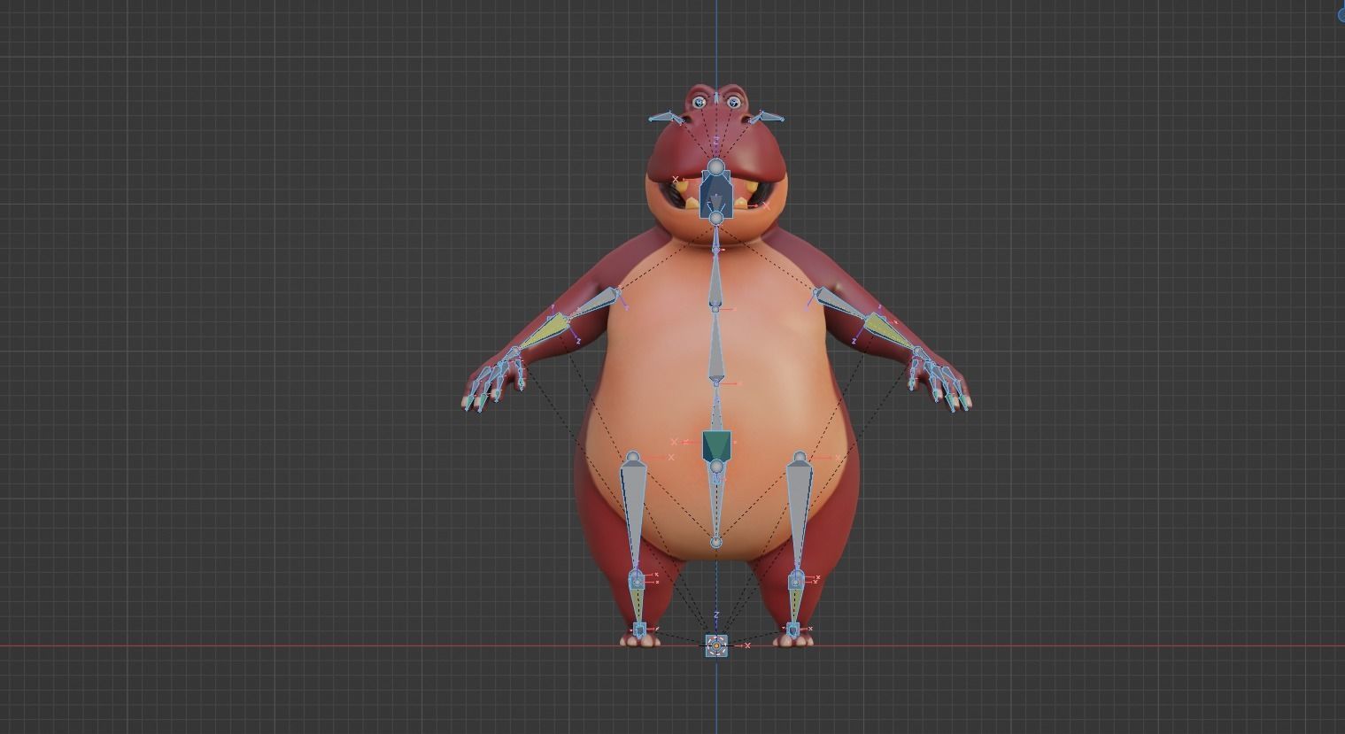 Stylized hippopotamus model Low-poly 3D Low-poly 3D model_13