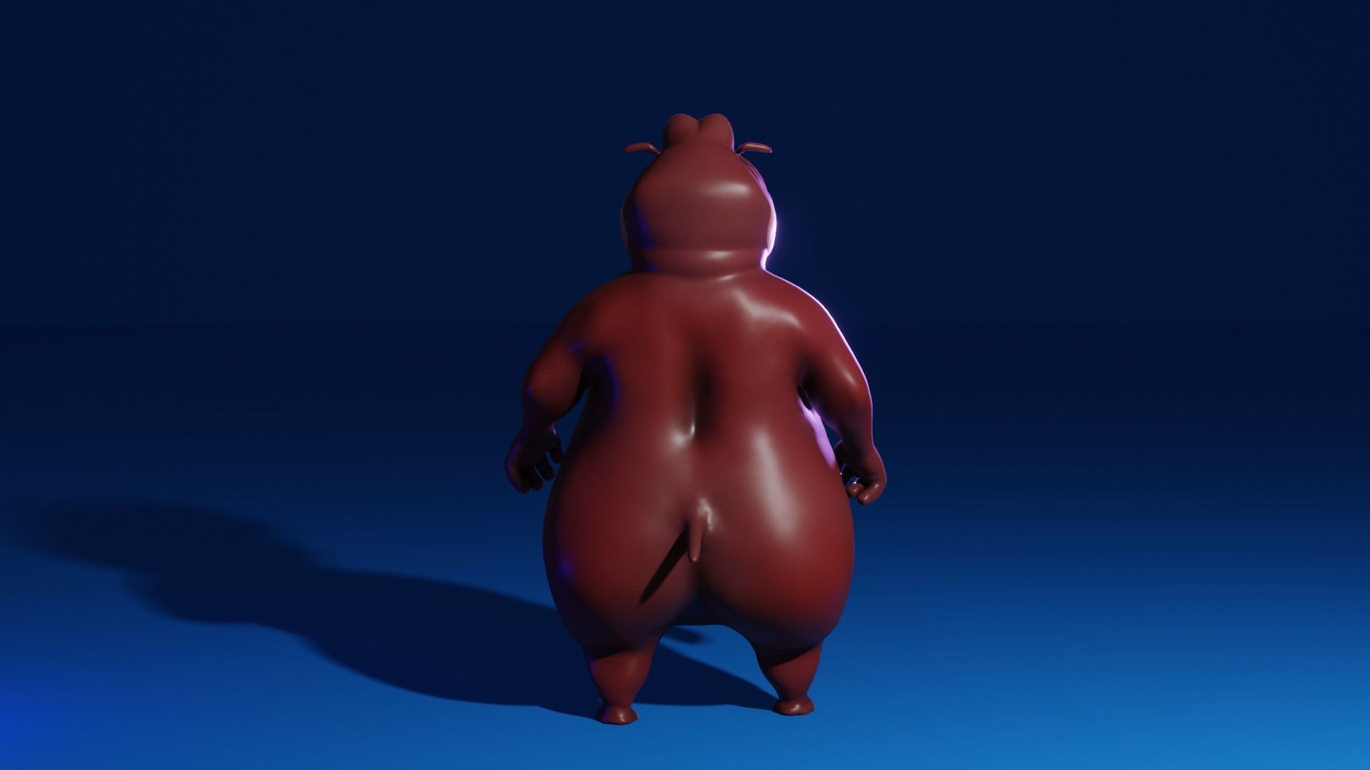 Stylized hippopotamus model Low-poly 3D Low-poly 3D model_2