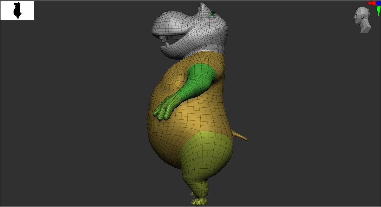 Stylized hippopotamus model Low-poly 3D Low-poly 3D model_8