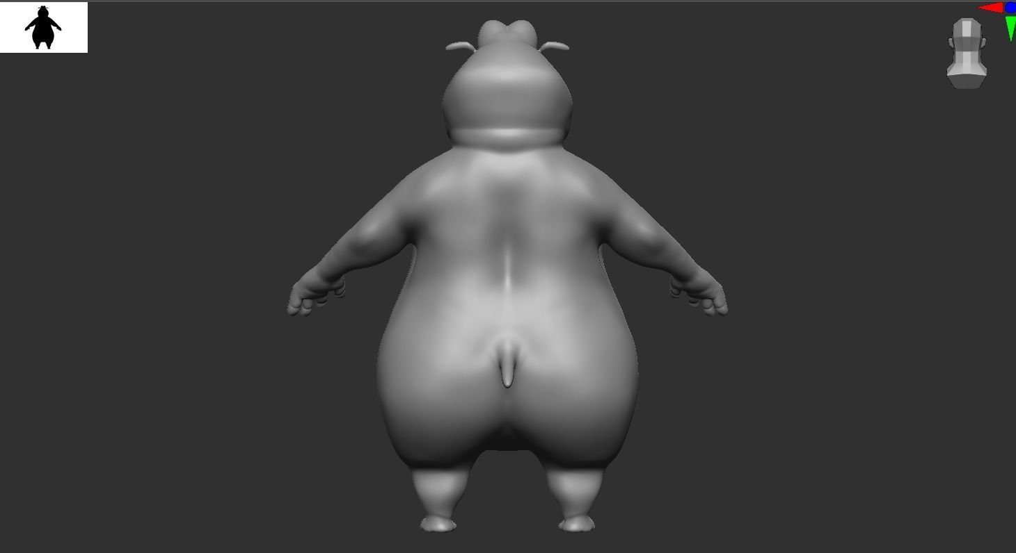 Stylized hippopotamus model Low-poly 3D Low-poly 3D model_6