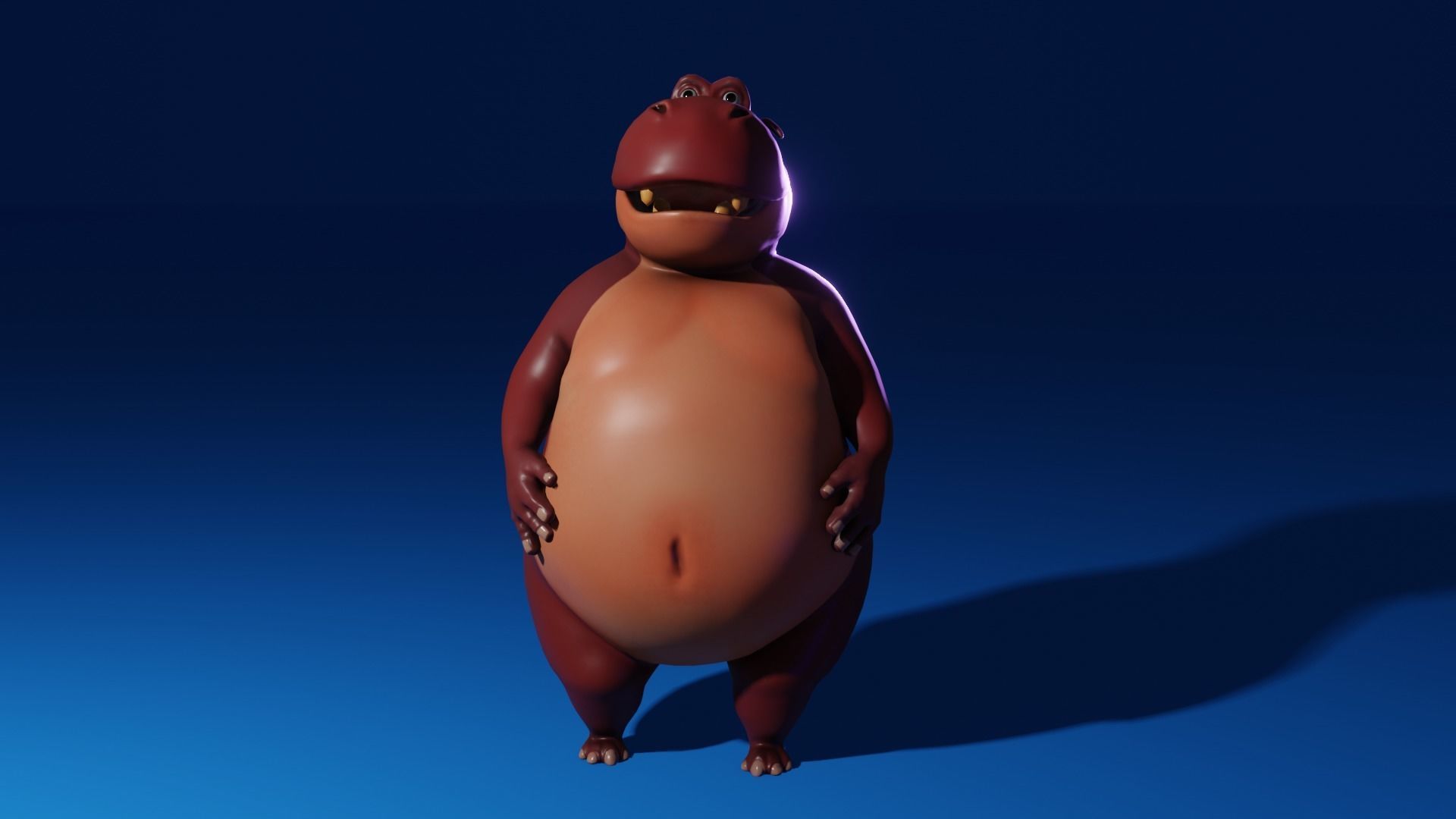 Stylized hippopotamus model Low-poly 3D Low-poly 3D model_1