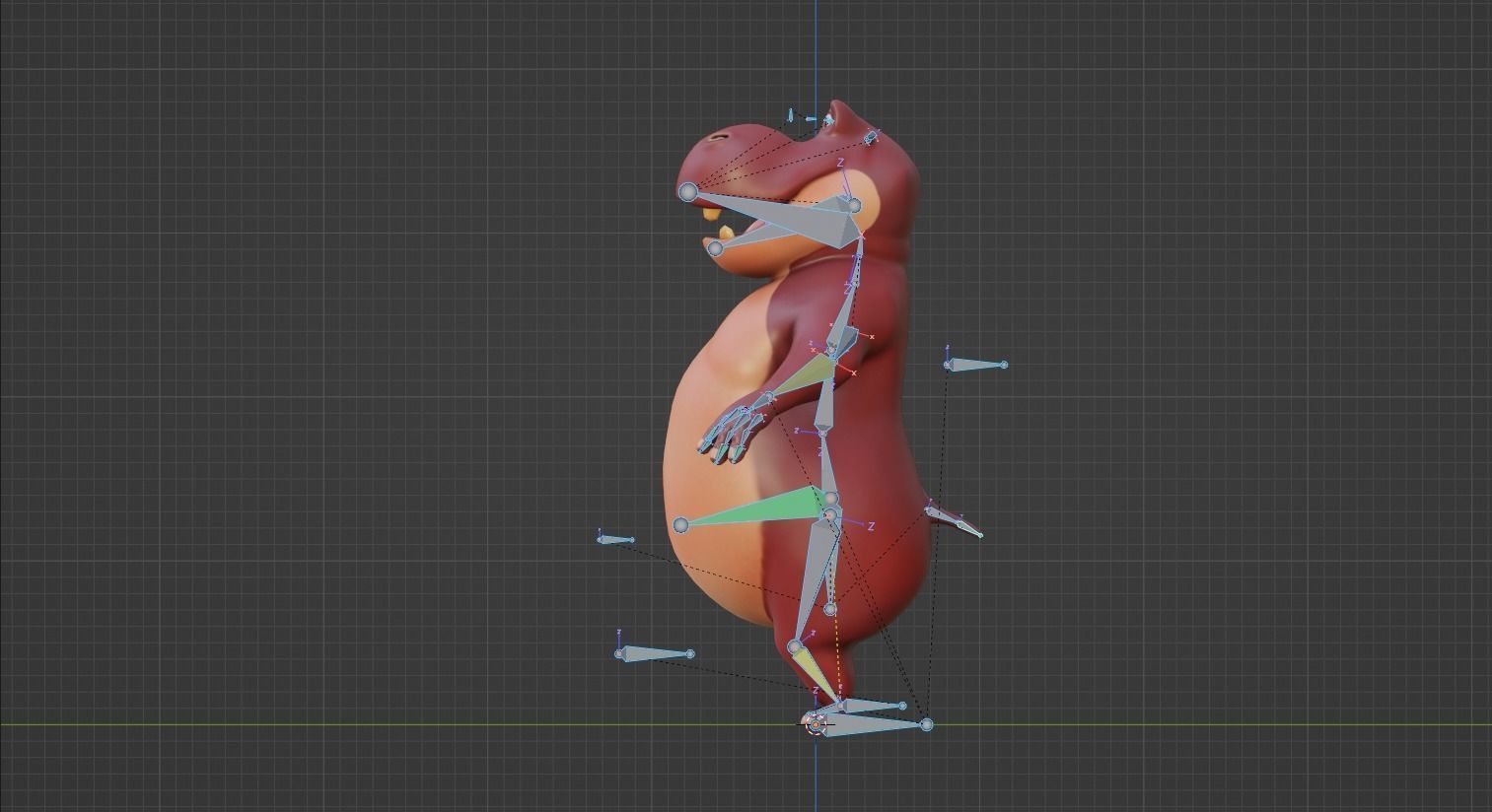 Stylized hippopotamus model Low-poly 3D Low-poly 3D model_12