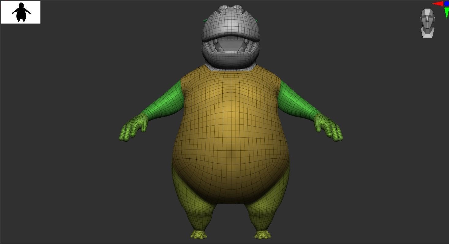 Stylized hippopotamus model Low-poly 3D Low-poly 3D model_7