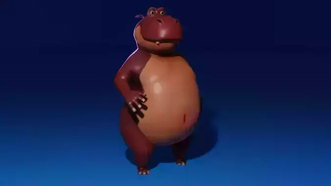 Stylized hippopotamus model Low-poly 3D Low-poly 3D model