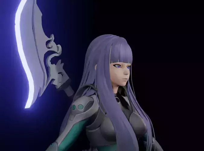 Molly woman holding scythe