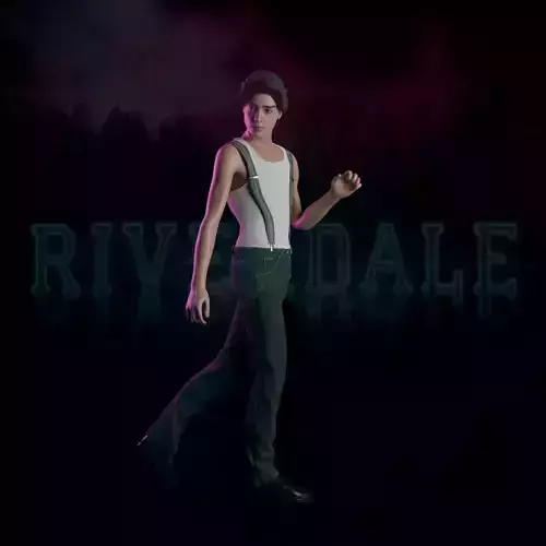 Low-Poly 3D Model Jughead man in jeans and hat Low-poly 3D model