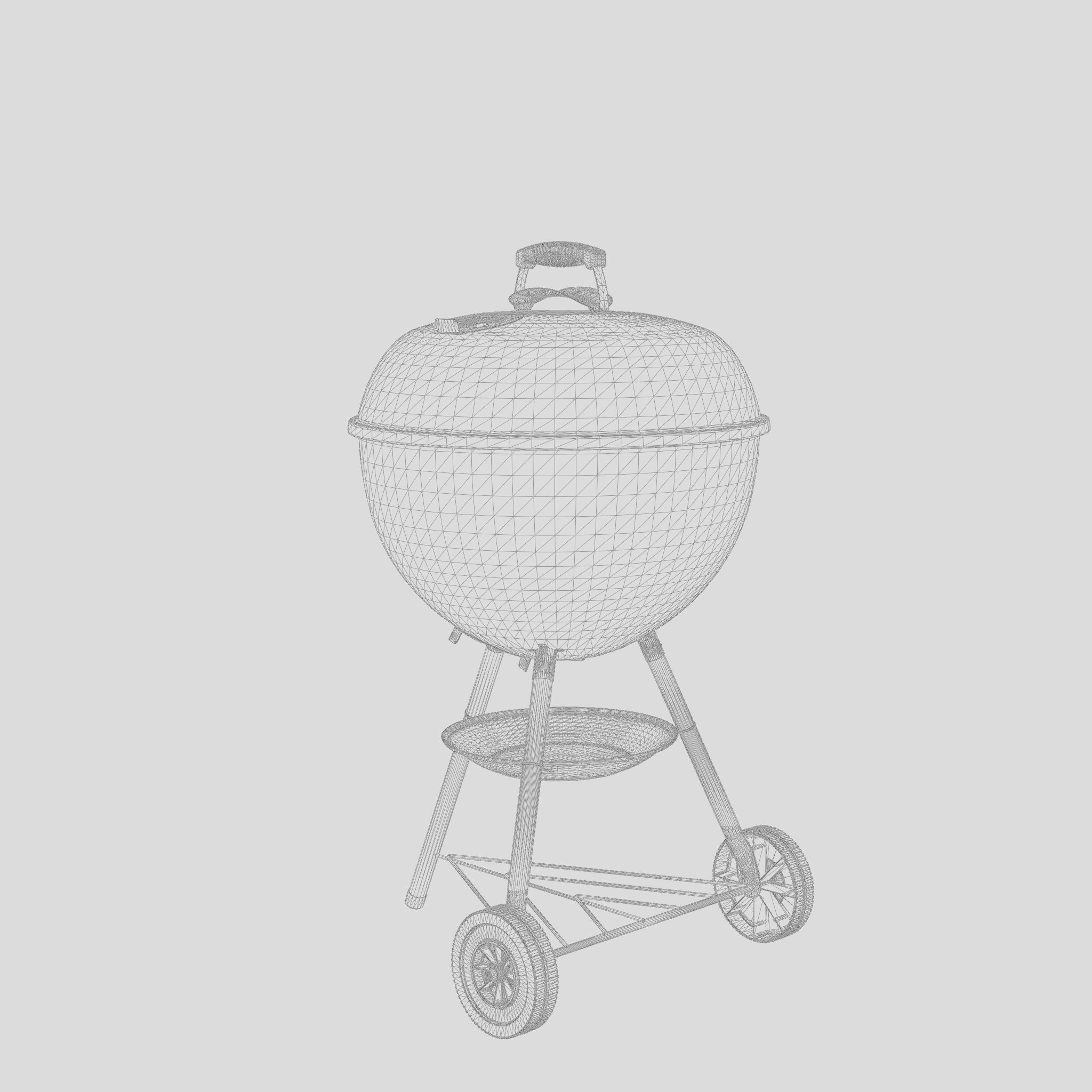 Bar-B-Kettle Barbecue and Grill 3D Model Low-poly 3D model_5