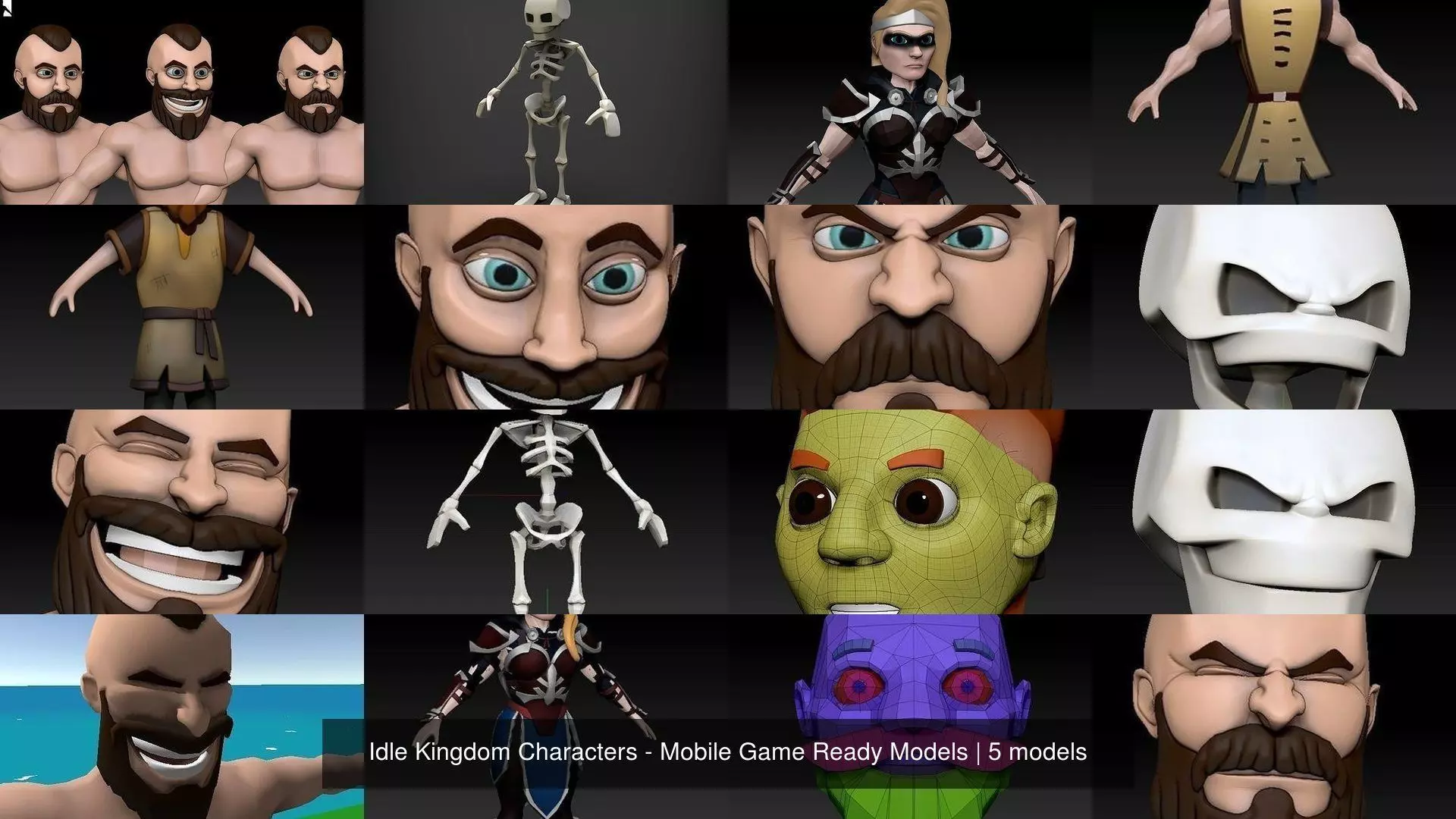 Idle Kingdom Characters - Mobile Game Ready Models 3D Model Collection_0