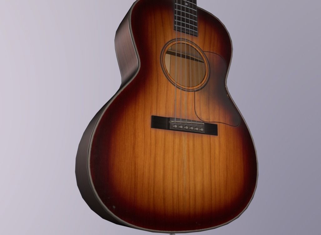 Guitare Acoustic Low-poly 3D model_3
