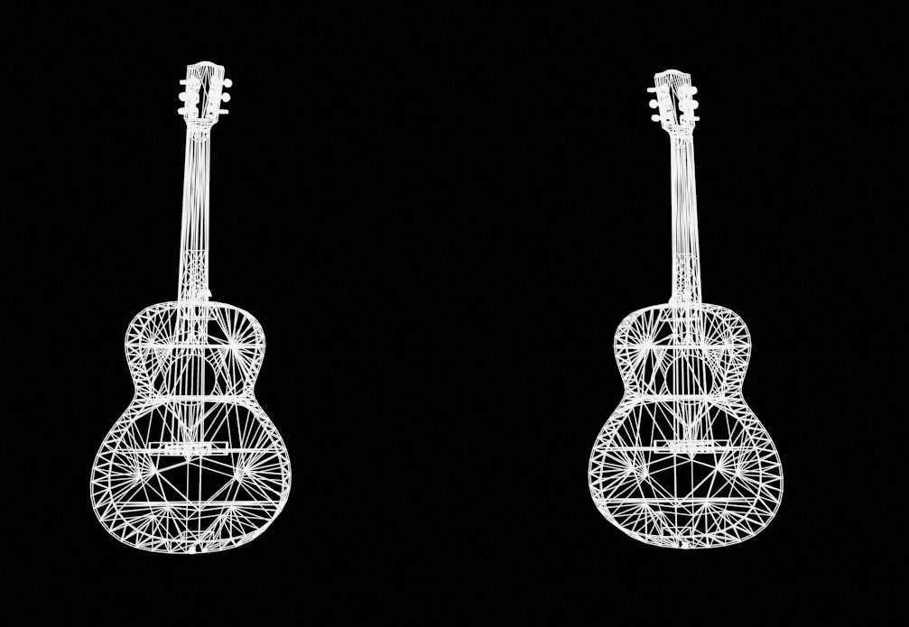 Guitare Acoustic Low-poly 3D model_5