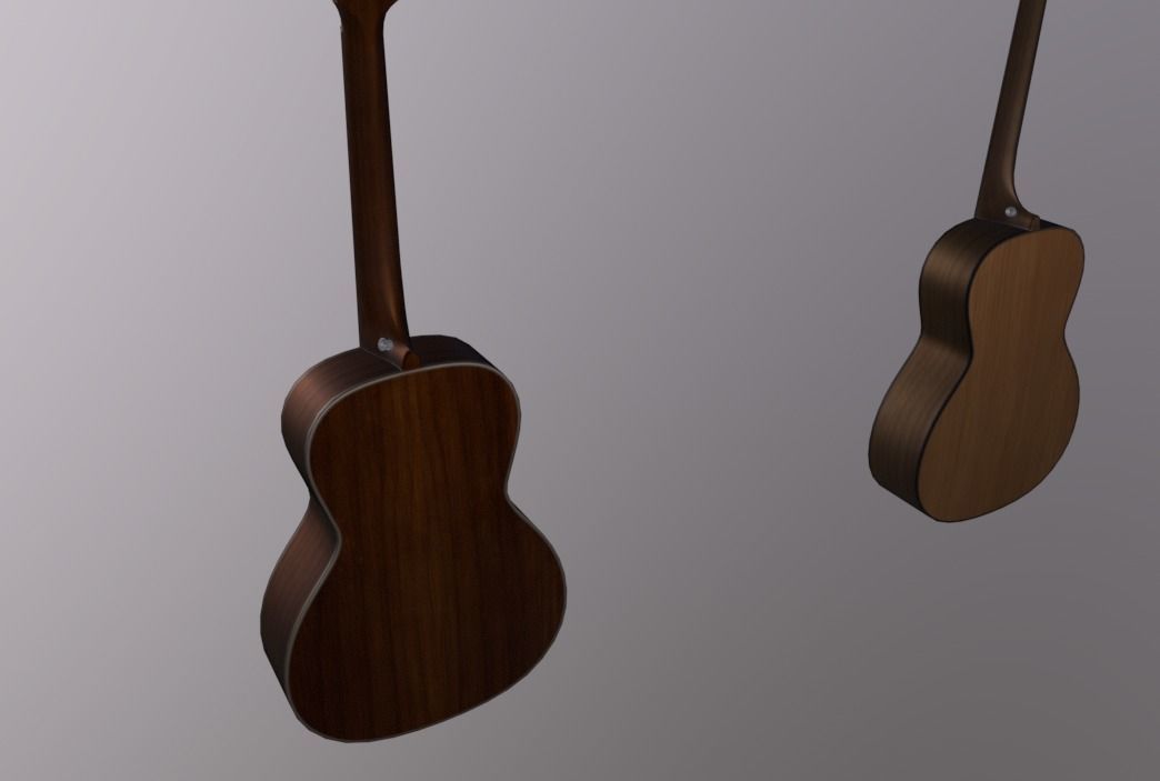 Guitare Acoustic Low-poly 3D model_4