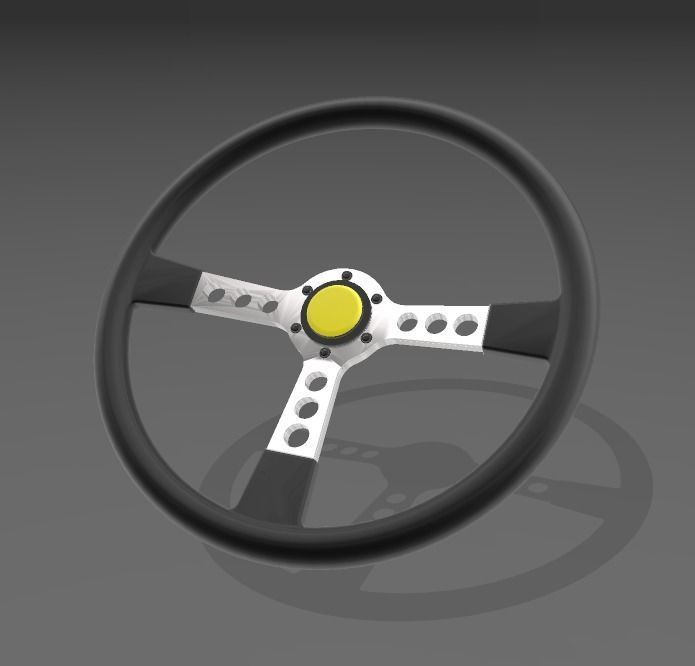 Steering wheel for scale model racing cars 3D print model_1