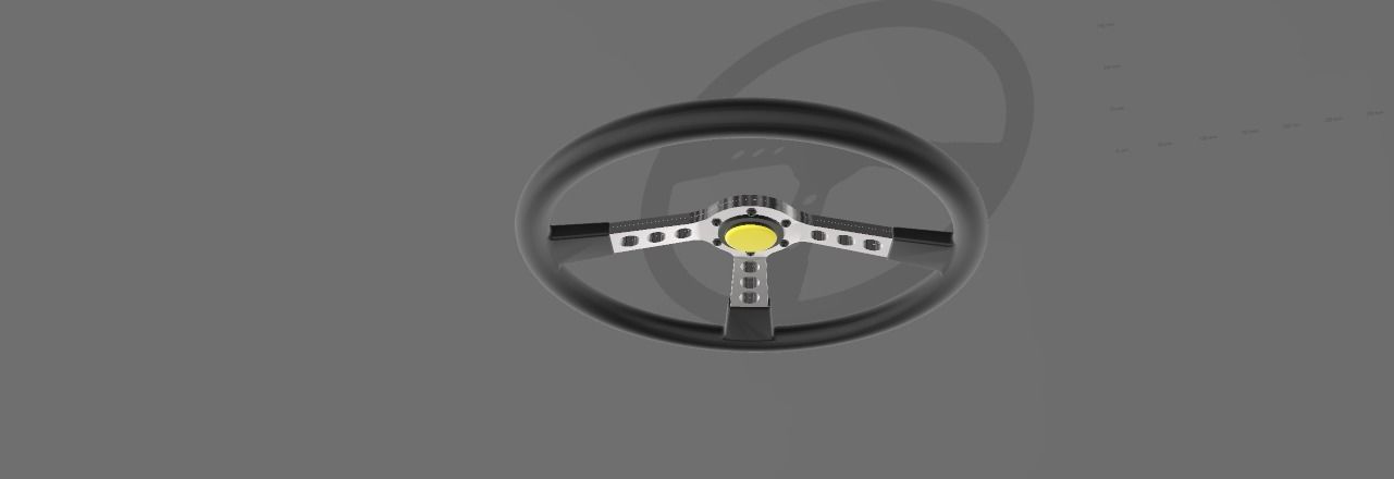 Steering wheel for scale model racing cars 3D print model_3