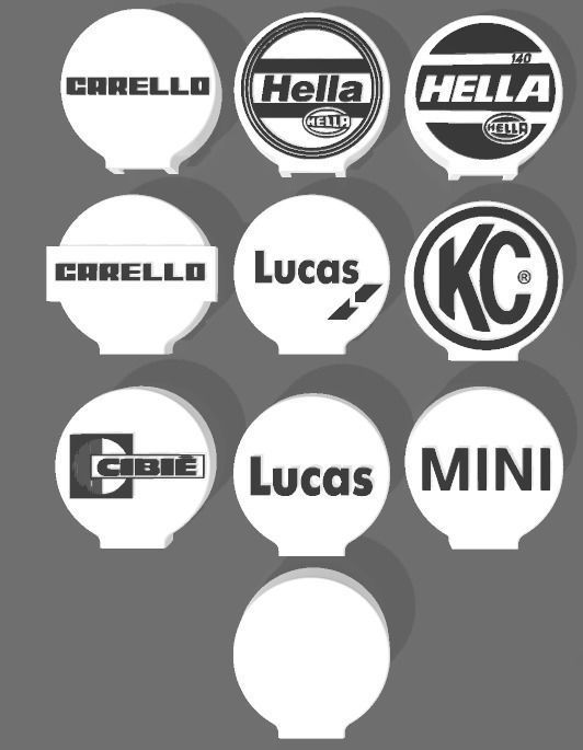 Rallye headlights for scale autos with 10 covers 3D print model_2