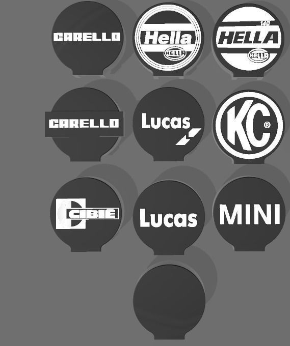 Rallye headlights for scale autos with 10 covers 3D print model_1