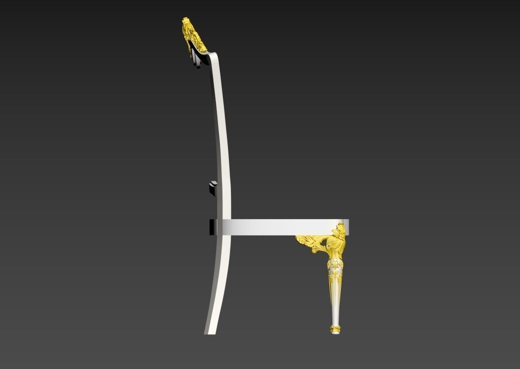 CHAIR-5 gold chair Low-poly 3D model_6