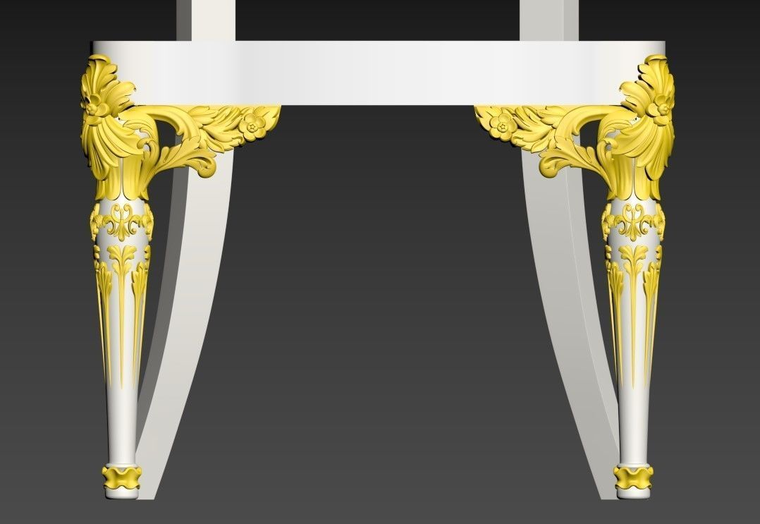 CHAIR-5 gold chair Low-poly 3D model_4