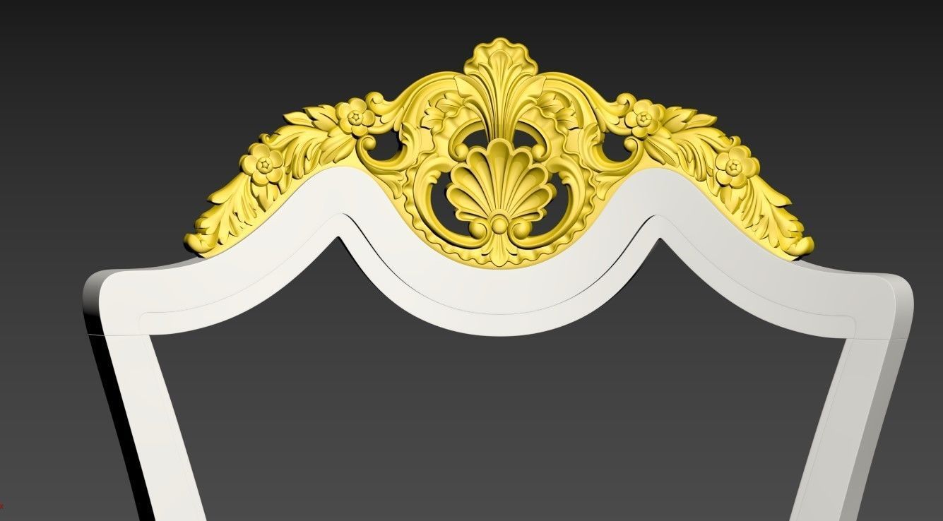 CHAIR-5 gold chair Low-poly 3D model_2