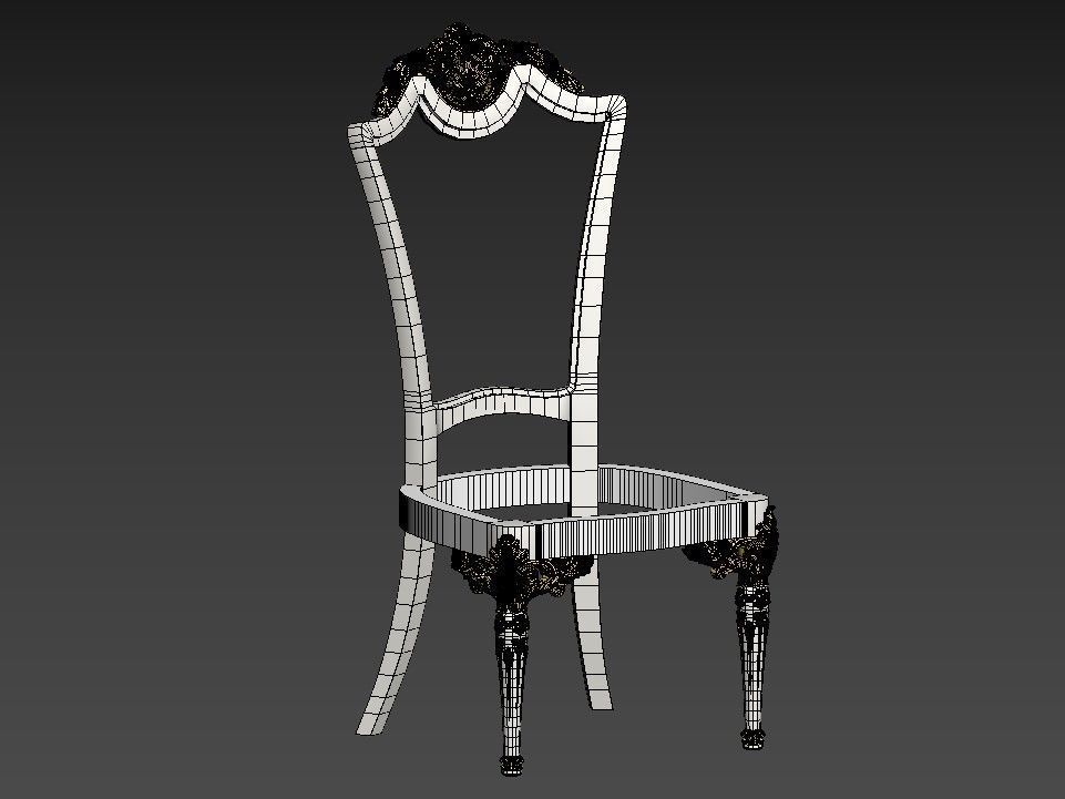 CHAIR-5 gold chair Low-poly 3D model_9
