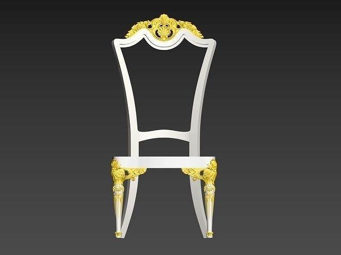 CHAIR-5 gold chair Low-poly 3D model