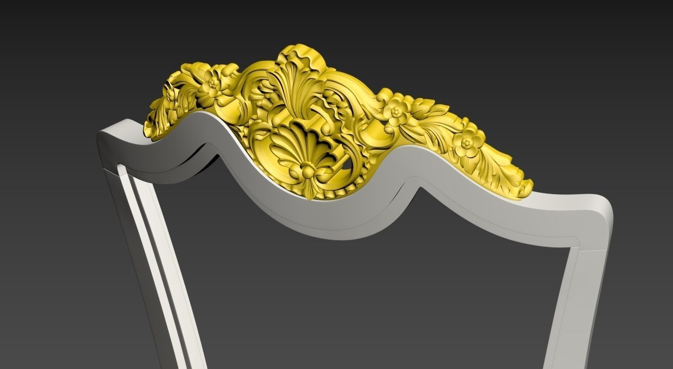 CHAIR-5 gold chair Low-poly 3D model_3