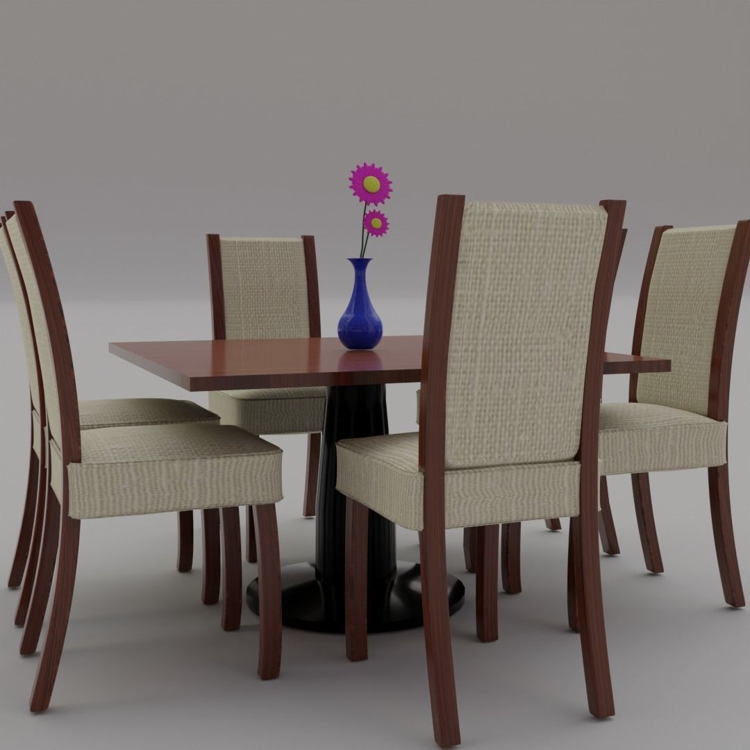 Chairs and Table 3D model_1