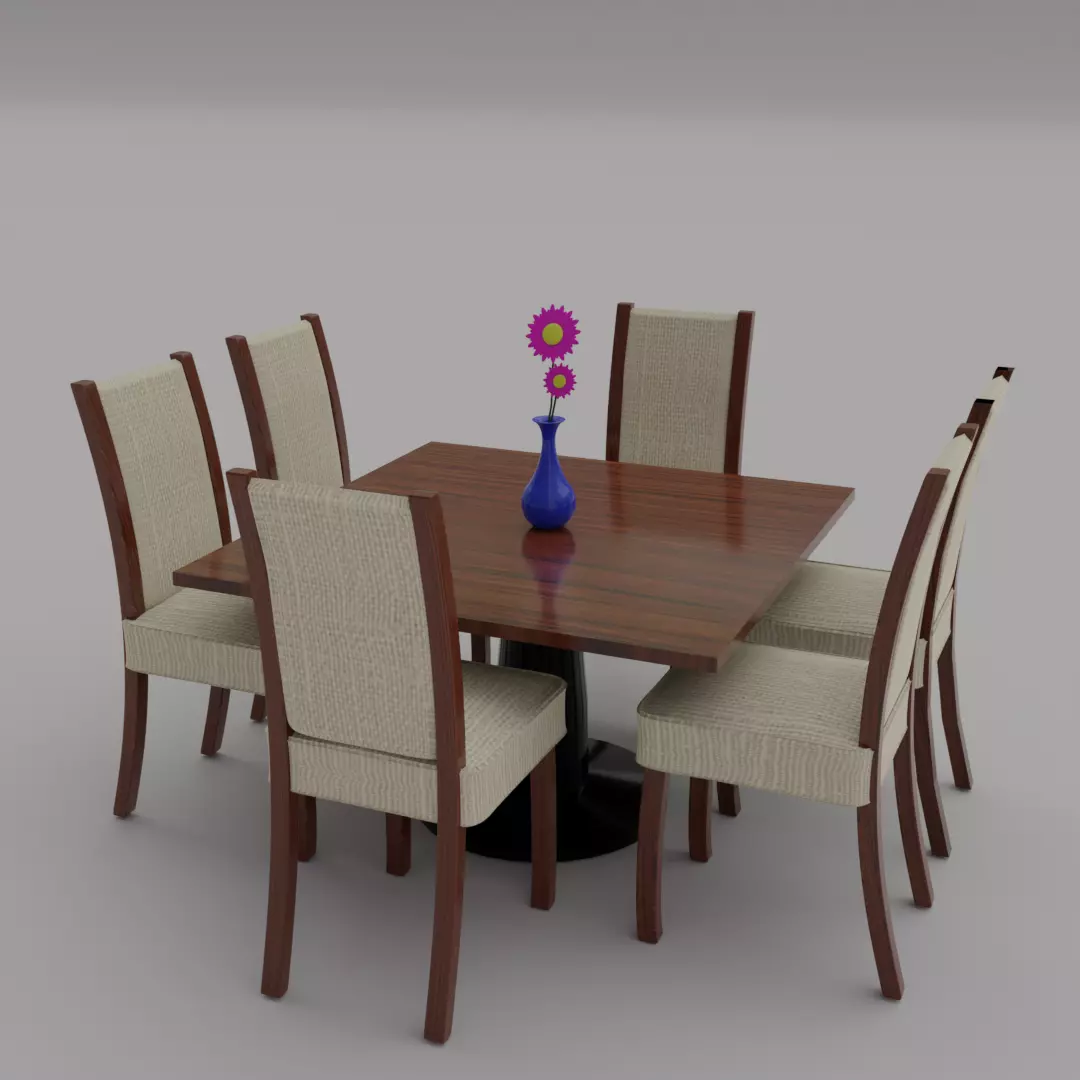 Chairs and Table 3D model_0
