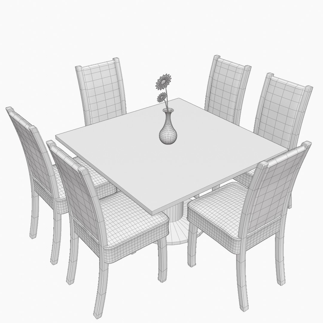 Chairs and Table 3D model_7