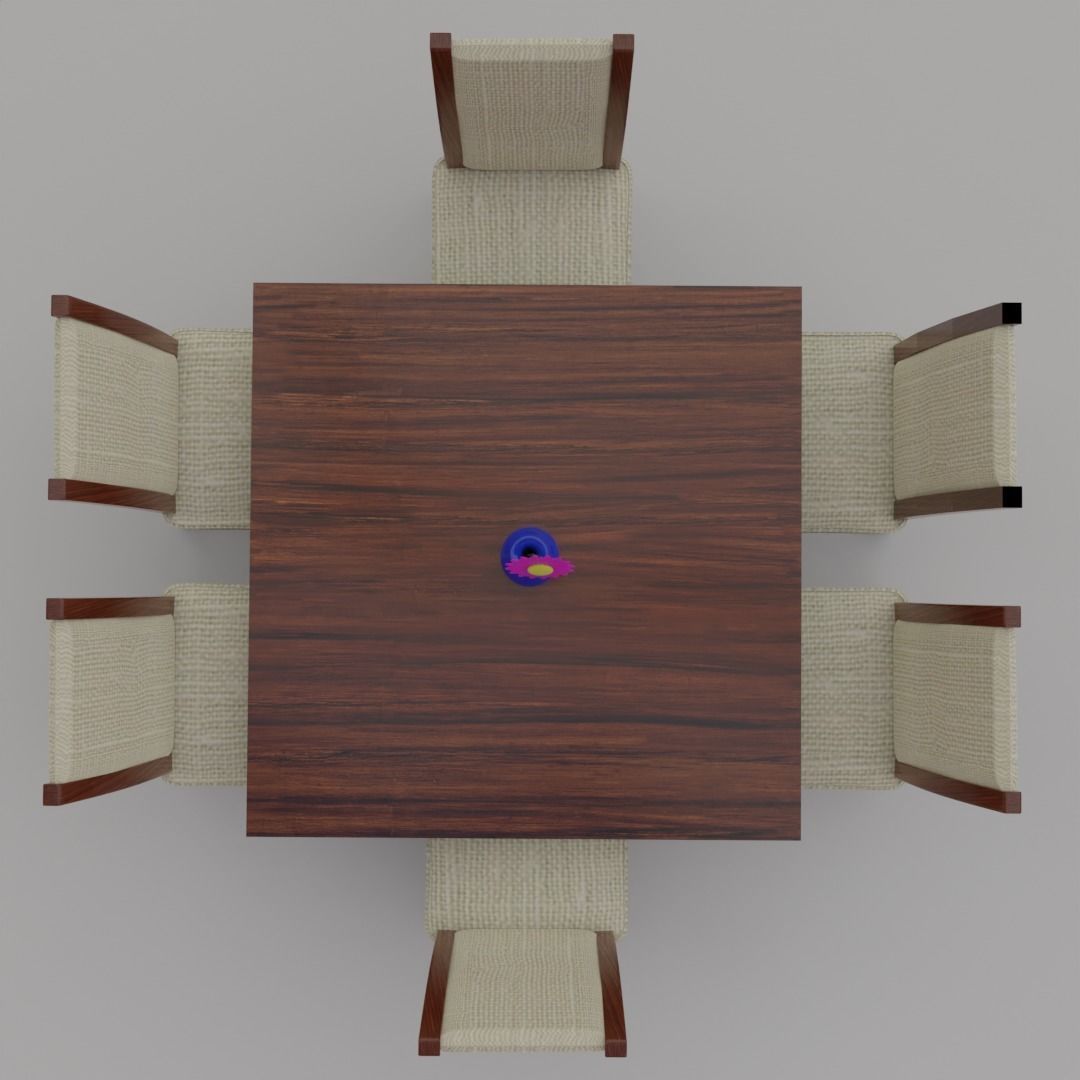 Chairs and Table 3D model_2