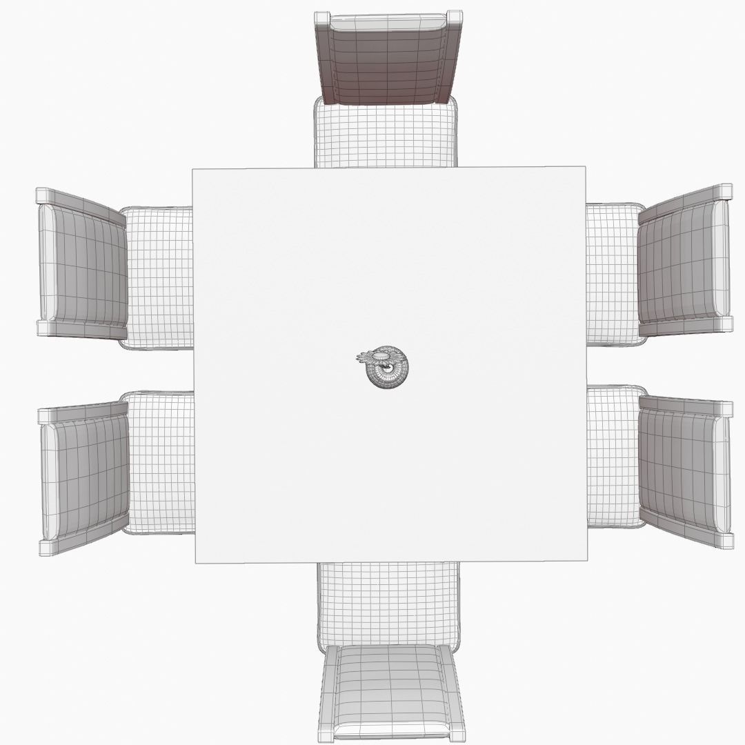 Chairs and Table 3D model_5