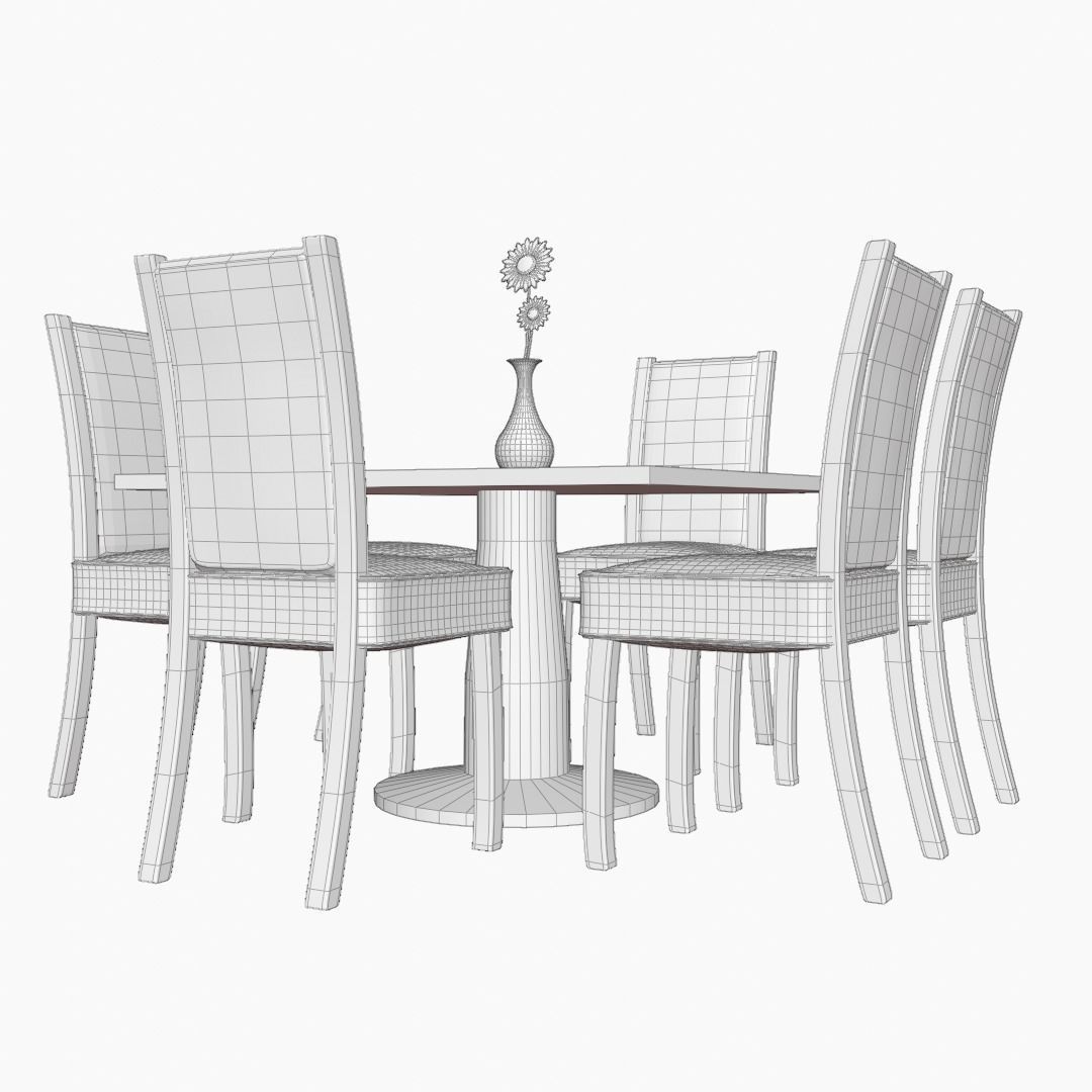Chairs and Table 3D model_6