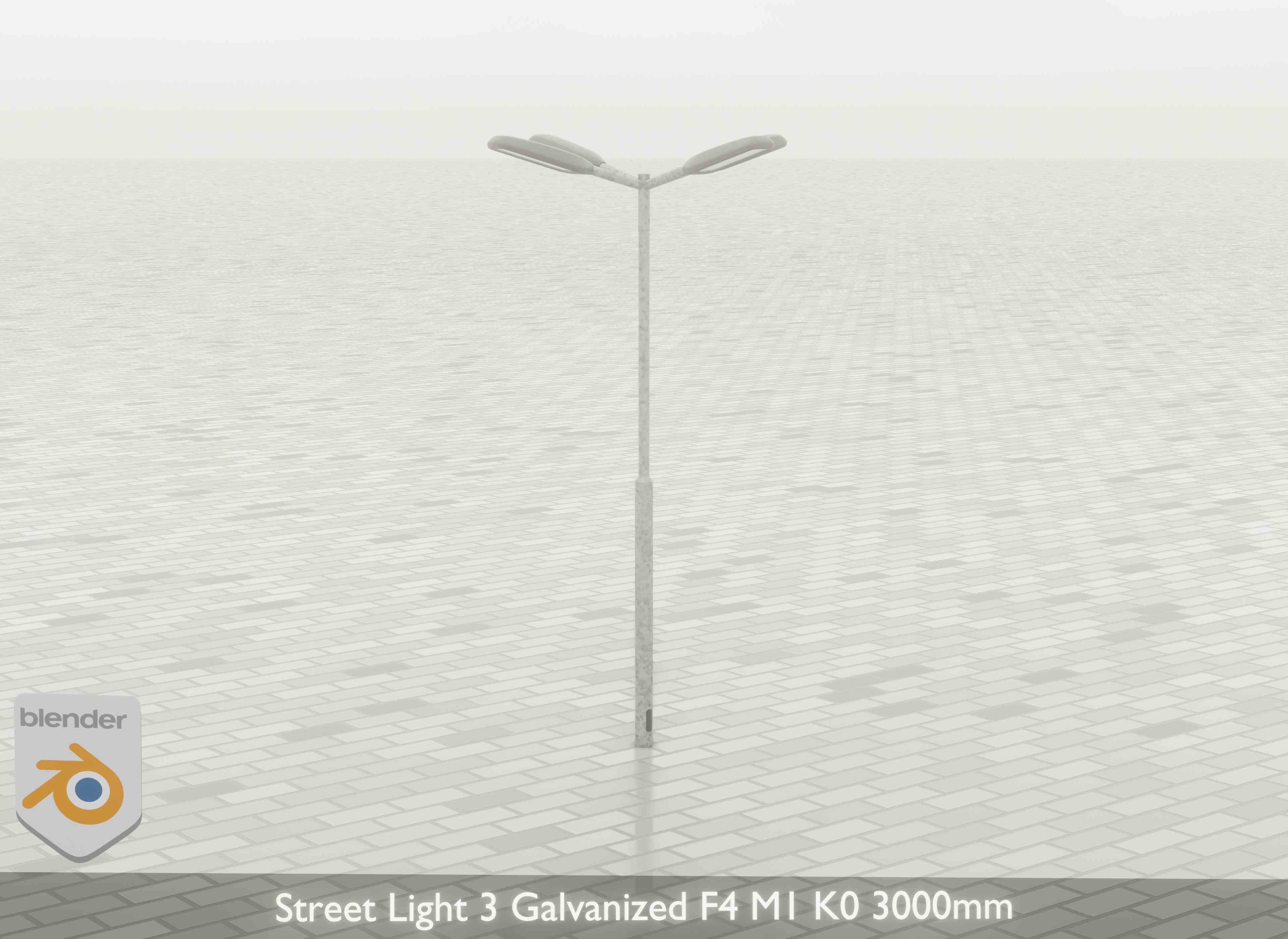 Street Light 3 Galvanized F4 M1 K0 3000 mm Low-poly 3D model_26
