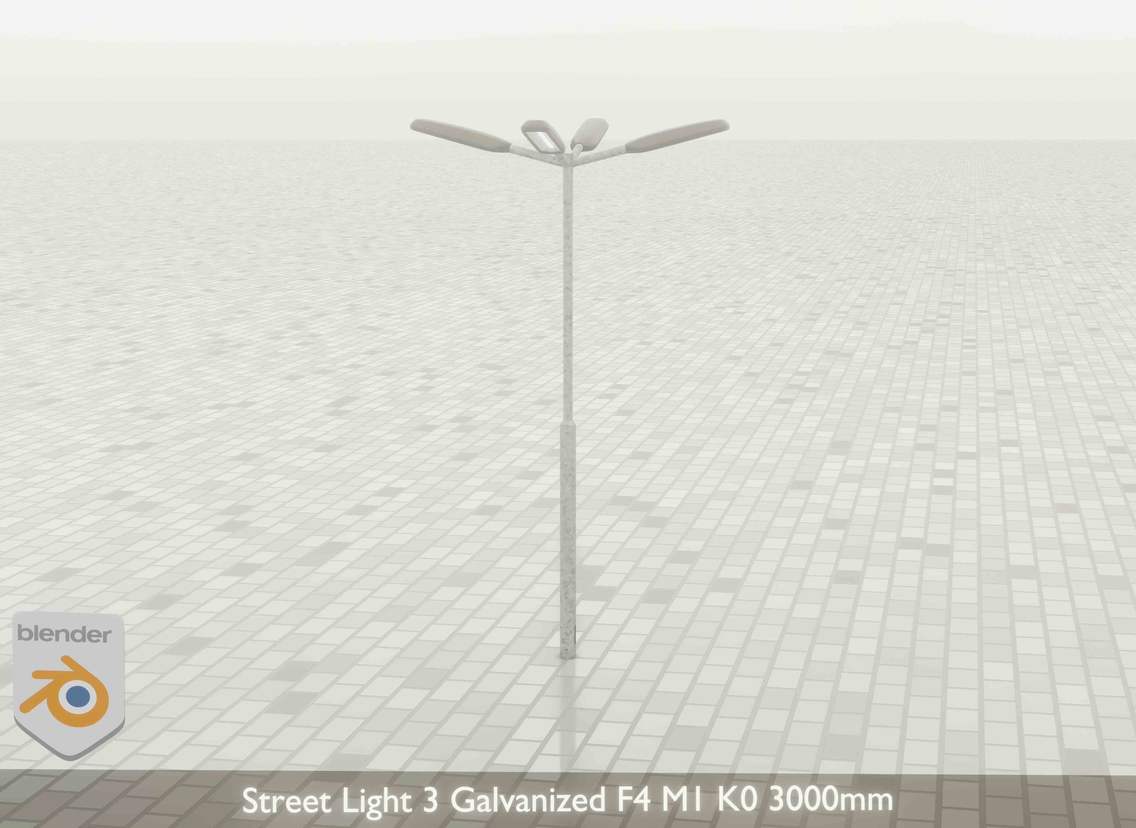 Street Light 3 Galvanized F4 M1 K0 3000 mm Low-poly 3D model_24