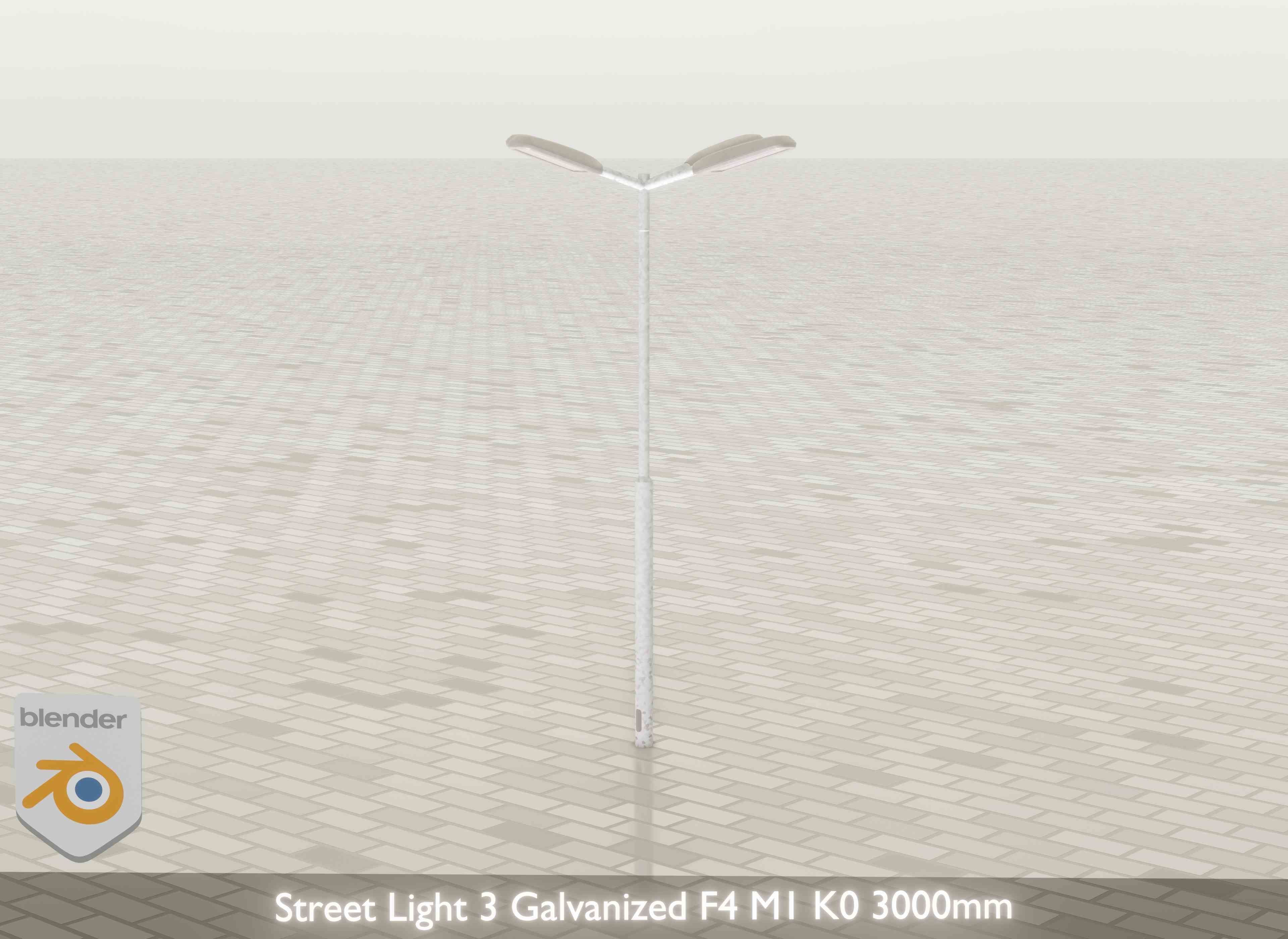 Street Light 3 Galvanized F4 M1 K0 3000 mm Low-poly 3D model_21