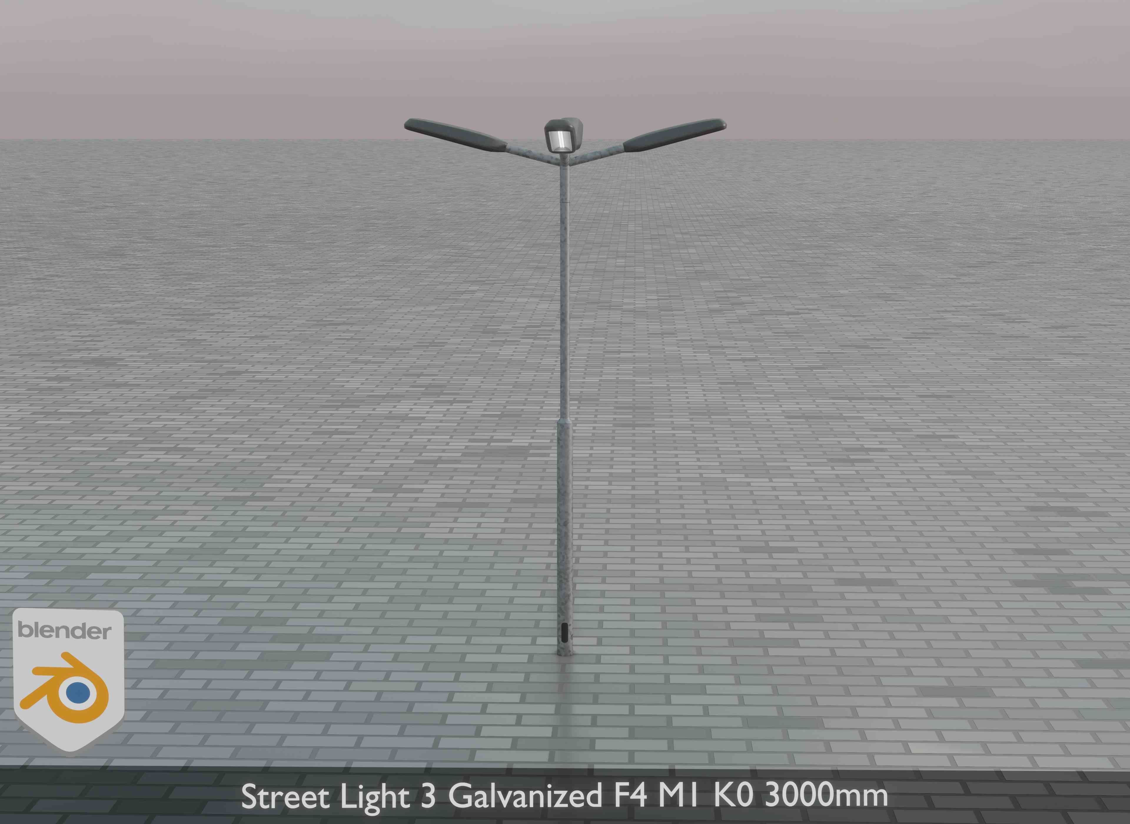Street Light 3 Galvanized F4 M1 K0 3000 mm Low-poly 3D model_37